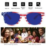 QYVEWY Bulk American Flag Sunglasses for Adult Classic Patriot 4th of July Glasses UV400 Protection 50/100 Pack (100Blue lens)