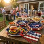 100 Pieces 250th Anniversary Patriotic Tableware Set – Disposable Plates, Napkins, and Forks for 2026 Independence Day, Memorial Day, and Military Family Celebrations, USA-Themed Table Decorations