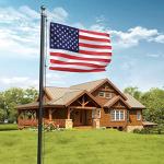 18FT Heavy Duty Flag Pole Kit for Outside – Tough US Steel Flag Poles for Outdoors in Ground All American Pole with 4x6 Embroidered Flag for Residential and Commercial – Made in USA by Rushmore