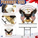Fumete 250 Anniversary America Garden Stake 4th of July Decorations Outdoor Patriotic Independence Memorial Day Eagle Metal Stake 250th Anniversary USA 1776-2026 Yard Sign for Outside Lawn 18.9”x11.4”