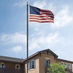 18FT Heavy Duty Flag Pole Kit for Outside – Tough US Steel Flag Poles for Outdoors in Ground All American Pole with 4x6 Embroidered Flag for Residential and Commercial – Made in USA by Rushmore