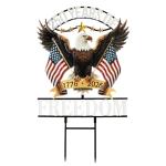 Fumete 250 Anniversary America Garden Stake 4th of July Decorations Outdoor Patriotic Independence Memorial Day Eagle Metal Stake 250th Anniversary USA 1776-2026 Yard Sign for Outside Lawn 18.9”x11.4”