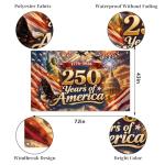 America 250 Anniversary Photo Backdrop Patriotic Banner 4th of July Fourth of July Party Decorations and Supplies for Home (43 X 71 Inch)