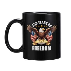 KCVLDG USA 250th Anniversary Mug 250 Years Of Freedom Mug 11 Oz Double Sided Mug for Veterans,250 Anniversary USA Gifts Independence Day Gifts