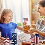 Weysat 3 Pcs 4th of July Wood Firecracker Decorations Patriotic Table Centerpieces Glitter Red White Blue Star Firework Tabletop Sign 250th Anniversary American Flag Tiered Tray Decor for Home