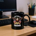 KCVLDG USA 250th Anniversary Mug 250 Years Of Freedom Mug 11 Oz Double Sided Mug for Veterans,250 Anniversary USA Gifts Independence Day Gifts
