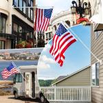 7 FT 1 Inch Spinning Flag Pole Kit for Outside House Porch Residential Wall Mounting, Stainless Metal Flag Poles for 3x5 4x6 Flag with 2-Position Holder Bracket, Rotating Flagpole Rings (7 FT, Silver)