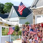 7 FT 1 Inch Spinning Flag Pole Kit for Outside House Porch Residential Wall Mounting, Stainless Metal Flag Poles for 3x5 4x6 Flag with 2-Position Holder Bracket, Rotating Flagpole Rings (7 FT, Silver)