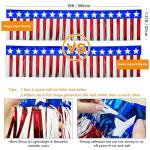 4 Packs 39Ft 4th of July Parade Floats Foil Fringe, Each 10 ft x 15'' American Flag Stripes and Stars Tinsel Patriotic foil Fringe Garland for 4th of July Trailer Car Graduation Homecoming Party