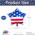 10 Pack 18 Inch American Flag Star Foil Balloons, Patriotic USA Helium Mylar Balloons for 4th of July, Memorial Day, Veterans Day, Independence Day, Military Welcome Home Party Decorations