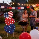 Junkin 2 Pcs 4th of July Heart Yard Signs Decorations Outdoor Patriotic Garden Stake 250th Anniversary USA American Yard Sign for Independence Day Memorial Day Garden Lawn Outdoor Decor