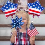 10 Pack 18 Inch American Flag Star Foil Balloons, Patriotic USA Helium Mylar Balloons for 4th of July, Memorial Day, Veterans Day, Independence Day, Military Welcome Home Party Decorations