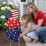 Junkin 2 Pcs 4th of July Heart Yard Signs Decorations Outdoor Patriotic Garden Stake 250th Anniversary USA American Yard Sign for Independence Day Memorial Day Garden Lawn Outdoor Decor