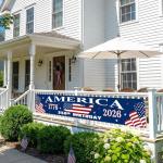 250th Anniversary American Flag Banner - 4th of July Decorations - 120"x20" 250th Anniversary Flag Banner Independence Day Patriotic Fourth of July with Ribbon Tie for Indoor Outdoor Decor