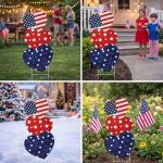 Junkin 2 Pcs 4th of July Heart Yard Signs Decorations Outdoor Patriotic Garden Stake 250th Anniversary USA American Yard Sign for Independence Day Memorial Day Garden Lawn Outdoor Decor