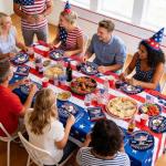 100 Pcs 250th Anniversary Party Supplies - Serves 25, Red White Blue Disposable Tableware, Includes Paper Plates, Napkins, Plastic Forks for 1776-2026 Patriotic Decor, Independence Day, 4th of July