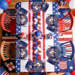 100 Pcs 250th Anniversary Party Supplies - Serves 25, Red White Blue Disposable Tableware, Includes Paper Plates, Napkins, Plastic Forks for 1776-2026 Patriotic Decor, Independence Day, 4th of July