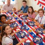 100 Pcs 250th Anniversary Party Supplies - Serves 25, Red White Blue Disposable Tableware, Includes Paper Plates, Napkins, Plastic Forks for 1776-2026 Patriotic Decor, Independence Day, 4th of July