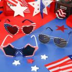 BOARDFEB 3 Pack American Flag Sunglasses, 4th of July Patriotic Party Glasses Red White Blue USA Accessories for Women Men Independence Day Celebration