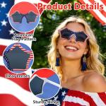 BOARDFEB 3 Pack American Flag Sunglasses, 4th of July Patriotic Party Glasses Red White Blue USA Accessories for Women Men Independence Day Celebration