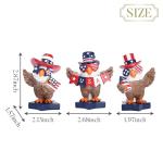 Valery Madelyn Memorial Day Decorations 4th of July Bald Eagle Decor, 3Pcs USA Eagle Statue Red White and Blue Decorations, Patriotic Independence Day USA 250th Anniversary Americana Home Decor 3"