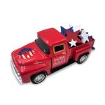 4th of July Decorations Farmhouse Metal Truck with Wooden Stars Patriotic Table Centerpiece 250th Anniversary Independence Day Tabletop Decor Memorial Day Red White and Blue Tiered Tray Decor for Home