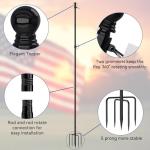 FIASON 8 FT Tangle Free Flag Pole in Ground, Thickened Stainless Steel with 5 Prongs Base, Heavy Duty Flag Pole Holder, Flagpole Kit for Residential or Commercial (1 Pack, Black, Without Flag)