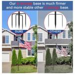FIASON 8 FT Tangle Free Flag Pole in Ground, Thickened Stainless Steel with 5 Prongs Base, Heavy Duty Flag Pole Holder, Flagpole Kit for Residential or Commercial (1 Pack, Black, Without Flag)