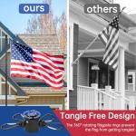 FIASON 8 FT Tangle Free Flag Pole in Ground, Thickened Stainless Steel with 5 Prongs Base, Heavy Duty Flag Pole Holder, Flagpole Kit for Residential or Commercial (1 Pack, Black, Without Flag)