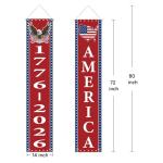 250th Anniversary American Banners - 2 Pack 4th of July Decorations Banner - 1776-2026 250th Anniversary Patriotic Hanging Banner Red White and Blue Independence Day Decor for Indoor Outdoor