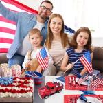 4th of July Decorations Farmhouse Metal Truck with Wooden Stars Patriotic Table Centerpiece 250th Anniversary Independence Day Tabletop Decor Memorial Day Red White and Blue Tiered Tray Decor for Home