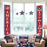 250th Anniversary American Banners - 2 Pack 4th of July Decorations Banner - 1776-2026 250th Anniversary Patriotic Hanging Banner Red White and Blue Independence Day Decor for Indoor Outdoor