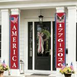 250th Anniversary American Banners - 2 Pack 4th of July Decorations Banner - 1776-2026 250th Anniversary Patriotic Hanging Banner Red White and Blue Independence Day Decor for Indoor Outdoor