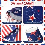 Singhoow 350 Pieces Patriotic Party Supplies 4th of July Party Tableware Set for 50 Guests Include Oval Dinner Plates Dessert Plates USA Napkins Paper Cups Red White Blue Plastic Forks Spoons Knives