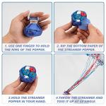 Shitailu 4th of July Streamers Popper, Hand Throw Streamers, No Mess Confetti Magic Paper Cracker for Independence Day Celebration, Patriotic Theme Party, Birthday Wedding Graduation Party (10Pack)