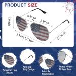 Mepase 12 Pack Flag Sunglasses Bulk American 4th of July Patriotic Sunglasses for Mens Women(Silver Frame)