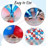 187 Pcs Red and Blue Silver Square Foil Balloons Wall Backdrop & Red White and Blue Balloon Arch Kit, Red White and Blue Decorations For 4th of July Veteran' s Day labor day Nautical birthday Party