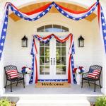4th of July Decorations - 2 Pack 2x20 FT Patriotic Decorations Bunting Flags with Ribbon Ties - Fourth of July Deals Red White and Blue Independence Day 250th Anniversary Banner Indoor Outdoor Decor