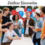 187 Pcs Red and Blue Silver Square Foil Balloons Wall Backdrop & Red White and Blue Balloon Arch Kit, Red White and Blue Decorations For 4th of July Veteran' s Day labor day Nautical birthday Party