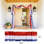 4th of July Decorations - 2 Pack 2x20 FT Patriotic Decorations Bunting Flags with Ribbon Ties - Fourth of July Deals Red White and Blue Independence Day 250th Anniversary Banner Indoor Outdoor Decor