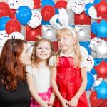187 Pcs Red and Blue Silver Square Foil Balloons Wall Backdrop & Red White and Blue Balloon Arch Kit, Red White and Blue Decorations For 4th of July Veteran' s Day labor day Nautical birthday Party