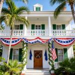 4th of July Decorations - 2 Pack 2x20 FT Patriotic Decorations Bunting Flags with Ribbon Ties - Fourth of July Deals Red White and Blue Independence Day 250th Anniversary Banner Indoor Outdoor Decor