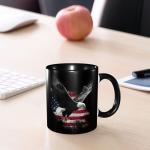 Yamegoun Eagle USA Flag Coffee Mug Novelty Ceramic Coffee Cup Gifts for Women Men Birthday Home Office Cafe Use Microwave Dishwasher Safe 11oz
