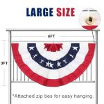 GOAUS 3x6 Ft American Bunting Flags with Grommets&Zip Ties, 4th July 250 Anniversary Decorations Outdoor USA Patriotic Pleated Fan Banners, Red White and Blue Decor for Memorial Day (Set of 4)