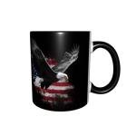 Yamegoun Eagle USA Flag Coffee Mug Novelty Ceramic Coffee Cup Gifts for Women Men Birthday Home Office Cafe Use Microwave Dishwasher Safe 11oz