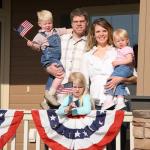 GOAUS 3x6 Ft American Bunting Flags with Grommets&Zip Ties, 4th July 250 Anniversary Decorations Outdoor USA Patriotic Pleated Fan Banners, Red White and Blue Decor for Memorial Day (Set of 4)