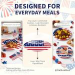 50 Pcs American Flag Patriotic Party Supplies, Red White and Blue Paper Plates, 7" & 9" Disposable Dinner Dessert Tableware Set for Veterans Election Day 4th of July Independence Day Decorations