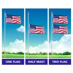 Flag Pole for Outside In Ground, 20FT Sectional Flag Pole Kit, Extra Thick 14 Gauge Heavy Duty Aluminum Flagpole, Outdoor Flag Poles with 3x5 American Flag for Yard, Residential or Commercial