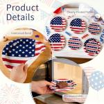 50 Pcs American Flag Patriotic Party Supplies, Red White and Blue Paper Plates, 7" & 9" Disposable Dinner Dessert Tableware Set for Veterans Election Day 4th of July Independence Day Decorations