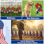 LawnIdyll 6Pcs Memorial Day Yard Signs with Metal Stakes, Patriotic American Flag Poppy Flower Ribbon Outdoor Decorations, Double Sided Waterproof Lawn Garden Decor for Veterans Day Cemetery Tribute